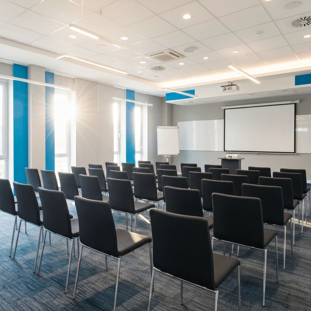 A QCC training room prepared with chairs